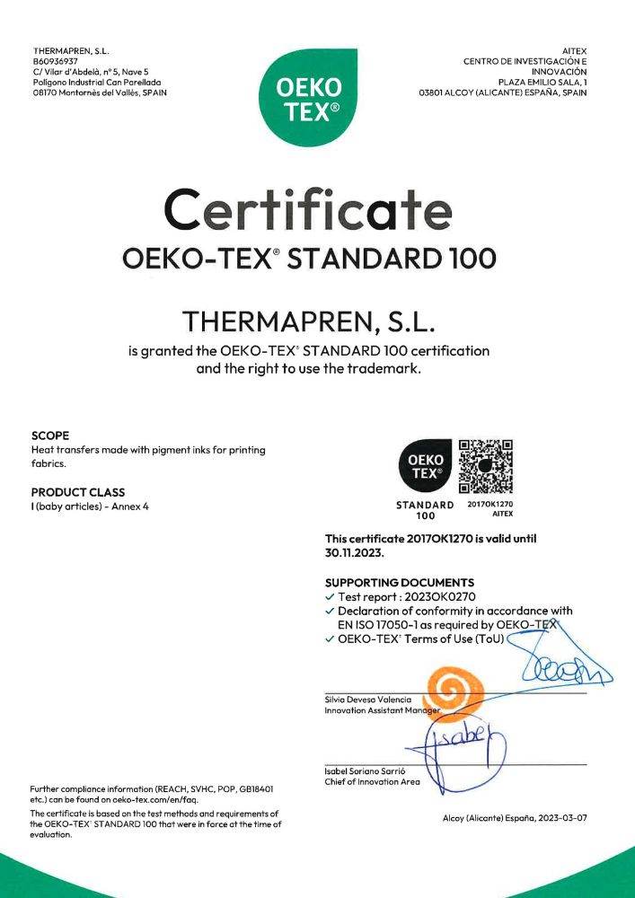 oeko tex certificate